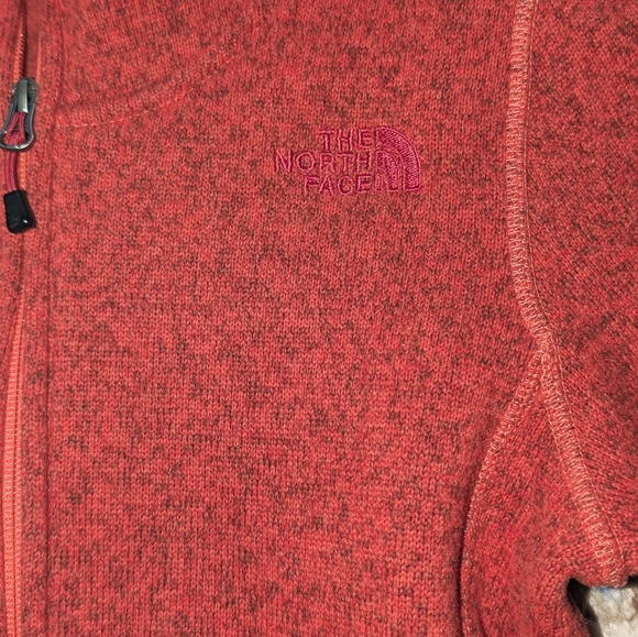 North Face Women's Red Sweater Fleece Jacket - Picture 3 of 7